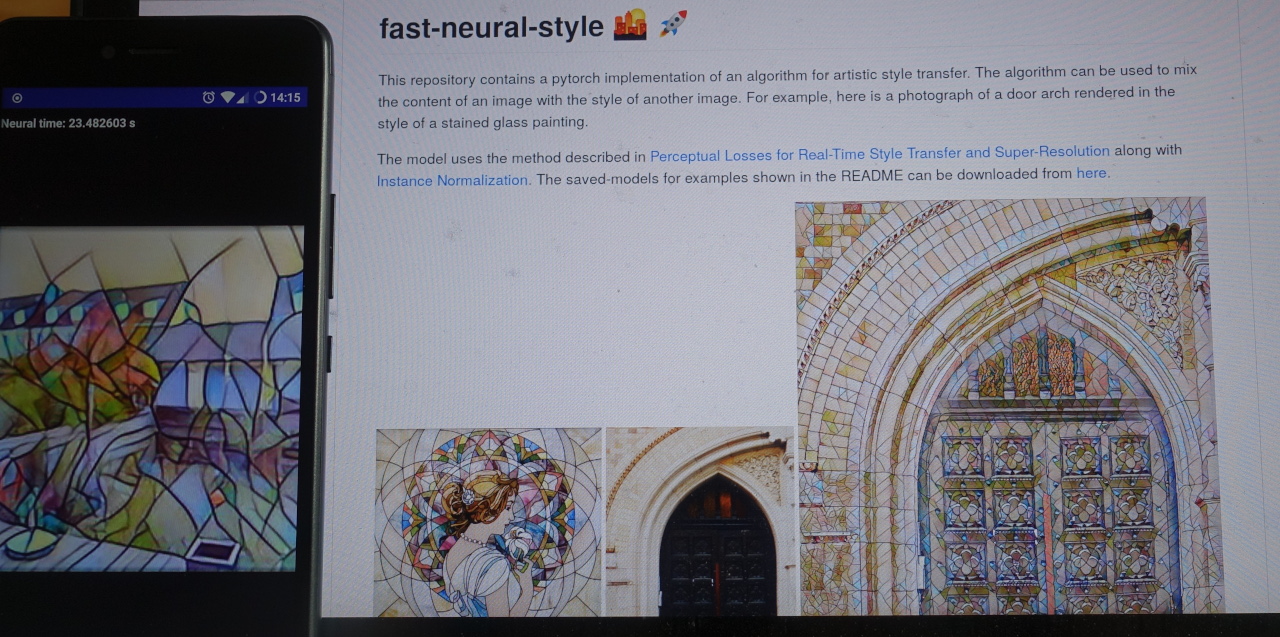 Neural style transfer on mobile
